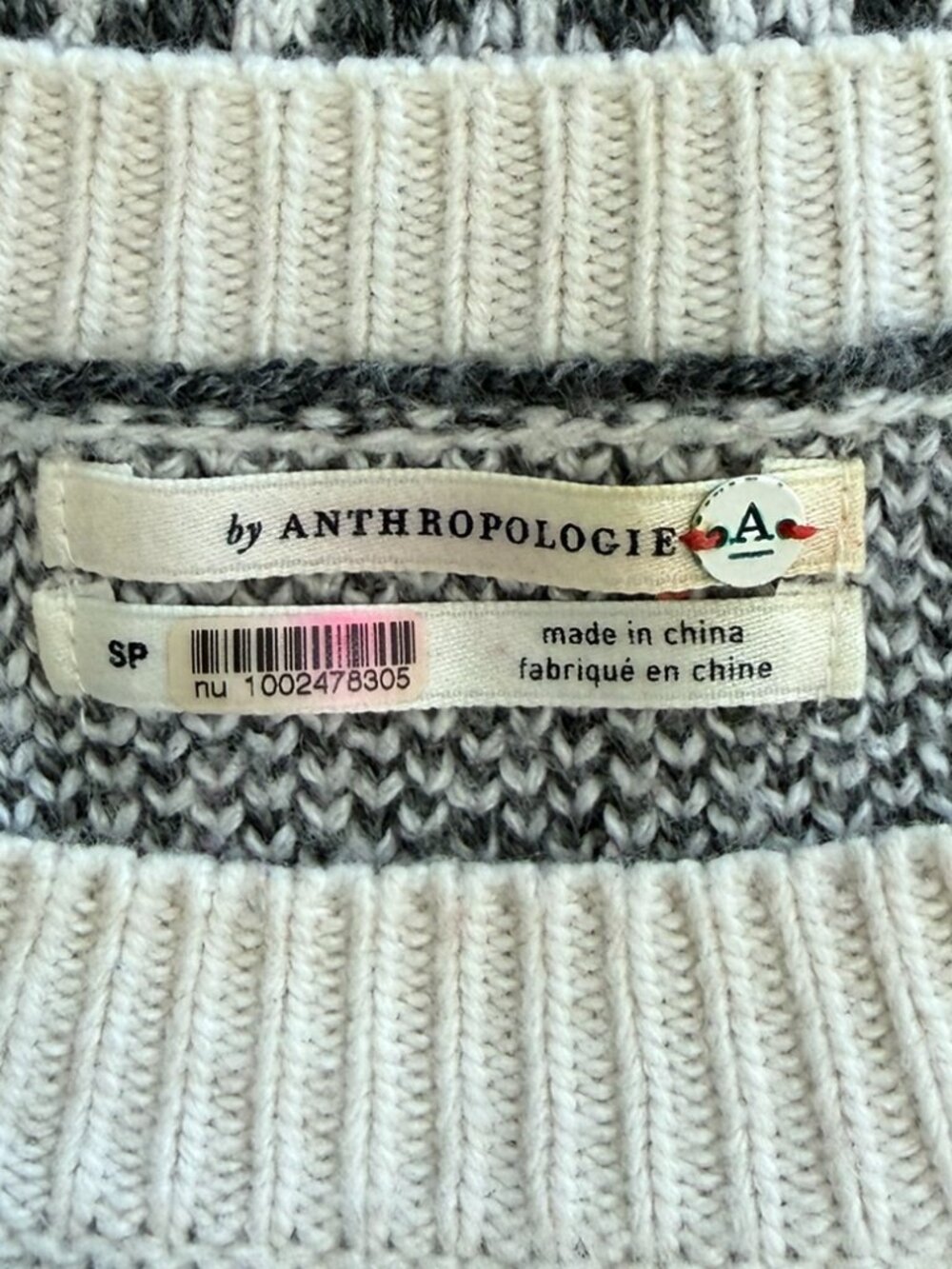 Anthropologie Karolina Floral Embroidered Wool Blend Sweater Petite S - Picture 7 of 12